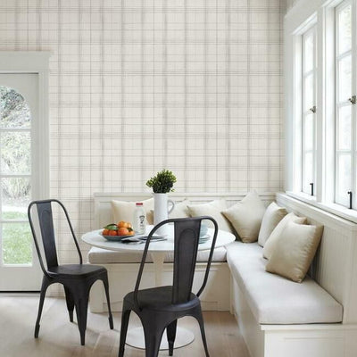 product image for Farmhouse Plaid Wallpaper in Linen from the Simply Farmhouse Collection by York Wallcoverings 28