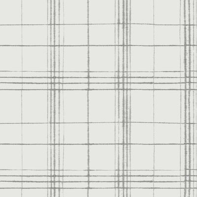 product image of Farmhouse Plaid Wallpaper in Taupe and Charcoal from the Simply Farmhouse Collection by York Wallcoverings 544