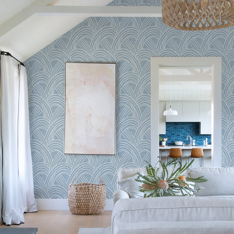 media image for Farrah Blue Geometric Wallpaper from the Scott Living II Collection by Brewster Home Fashions 294