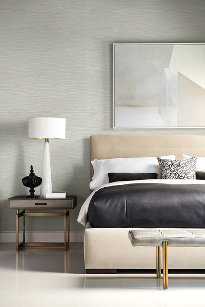 product image for Faux Linen Weave Wallpaper in Cove Grey from the Luxe Retreat Collection by Seabrook Wallcoverings 94