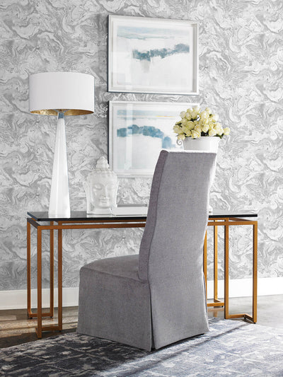 product image for Faux Marble Peel-and-Stick Wallpaper in Calcutta and Metallic from the Luxe Haven Collection by Lillian August 99