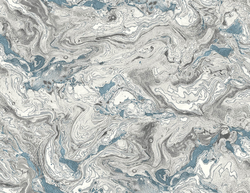 media image for sample faux marble peel and stick wallpaper in lunar rock and cerulean from the luxe haven collection by lillian august 1 253