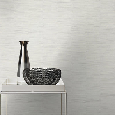 product image for Faux Metallic Grasscloth  Wallpaper in Light Grey by Walls Republic 75