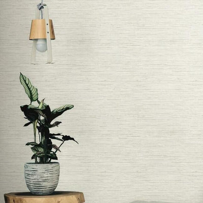 product image for Faux Weave Grasscloth Peel & Stick Wallpaper in Beige and Grey by RoomMates for York Wallcoverings 36
