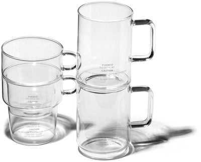 product image for borosilicate glass mug shallow stacking design by puebco 10 74