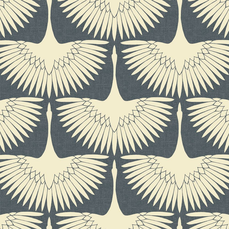 media image for Feather Flock Self-Adhesive Wallpaper (Single Roll) in Denim Blue by Tempaper 210