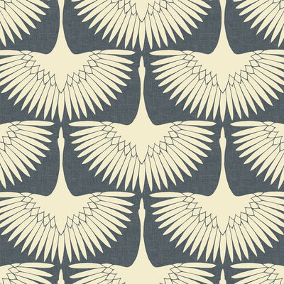 product image for Feather Flock Self-Adhesive Wallpaper in Denim Blue by Tempaper 74