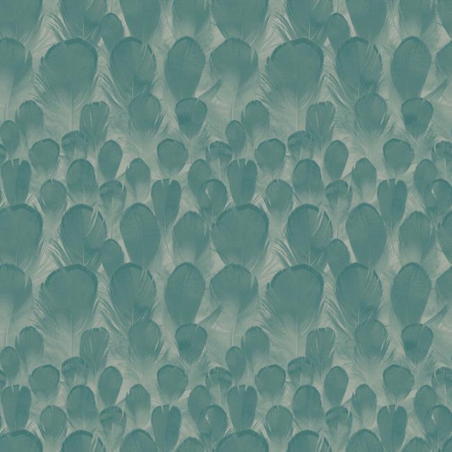 media image for sample feathers wallpaper in teal from the natural opalescence collection by antonina vella for york wallcoverings 1 223
