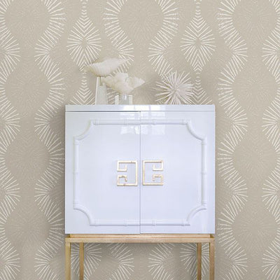 product image for Feliz Beaded Ogee Wallpaper in Platinum from the Celadon Collection by Brewster Home Fashions 80