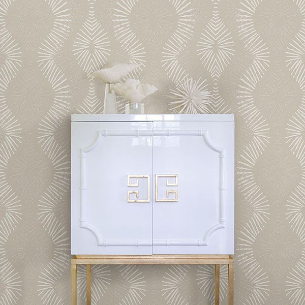 media image for Feliz Beaded Ogee Wallpaper in Platinum from the Celadon Collection by Brewster Home Fashions 225