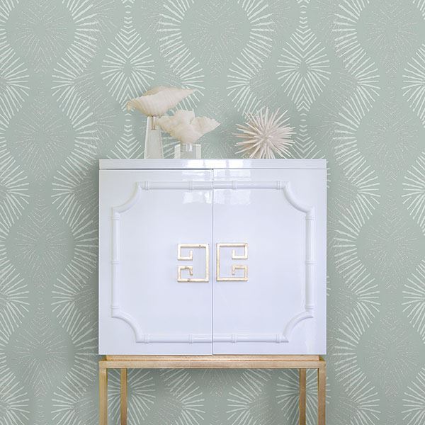 media image for Feliz Beaded Ogee Wallpaper in Seafoam from the Celadon Collection by Brewster Home Fashions 272