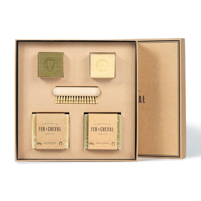 product image for fer a cheval marseille soap set with nail brush gift box 1 23