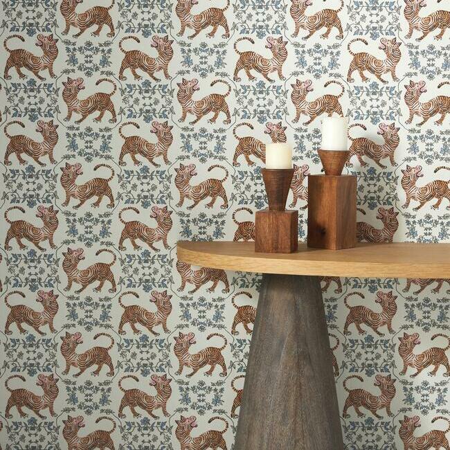 media image for Ferrandi Wallpaper in Blue by Christiane Lemieux for York Wallcoverings 228