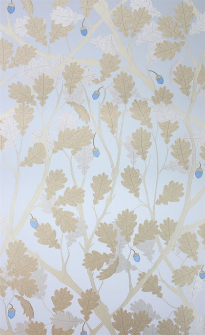 product image of Feuille de Chene Wallpaper in Sapphire and Gilver from the Cabochon Collection by Osborne & Little 553