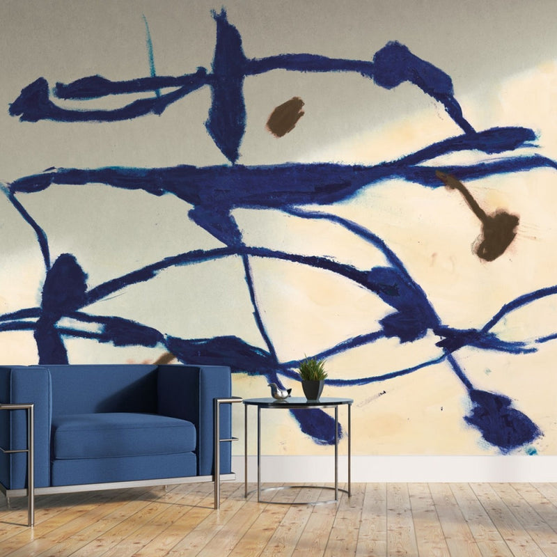 media image for Figures Self-Adhesive Wall Mural in Cobalt by Zoe Bios Creative for Tempaper 277