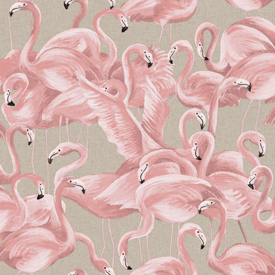 product image of sample flamingo self adhesive wallpaper single roll in ballerina pink by tempaper 1 571