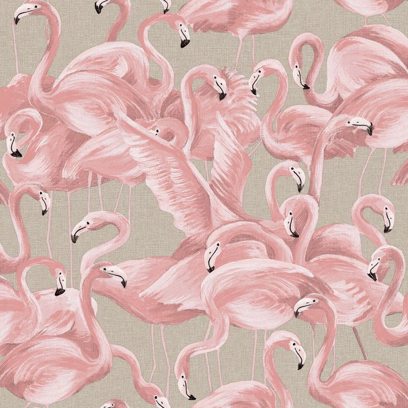 media image for sample flamingo self adhesive wallpaper single roll in ballerina pink by tempaper 1 246