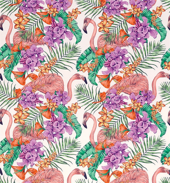 media image for Flamingo Club Fabric in Ivory and Fuchsia by Matthew Williamson for Osborne & Little 291