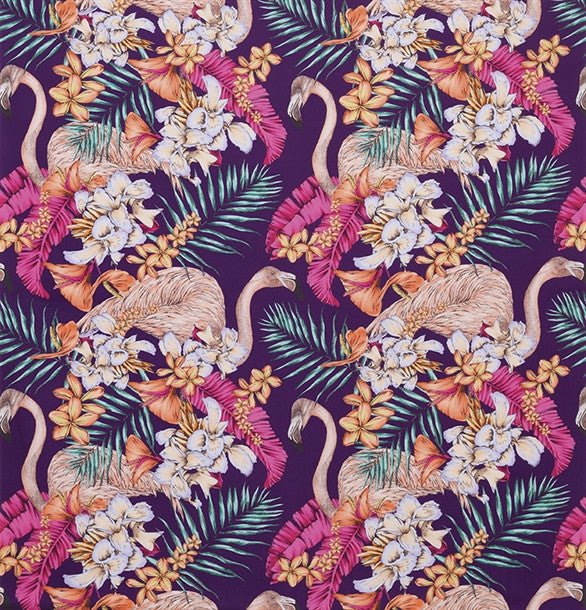 media image for Flamingo Club Fabric in Purple and Peach by Matthew Williamson for Osborne & Little 229