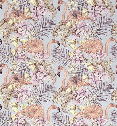 product image of Flamingo Club Fabric in Silver and Lilac by Matthew Williamson for Osborne & Little 555