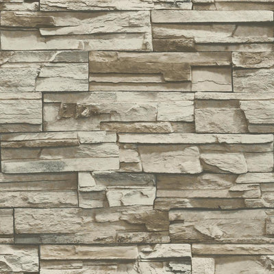 product image of sample flat stone peel stick wallpaper in brown by roommates for york wallcoverings 1 564