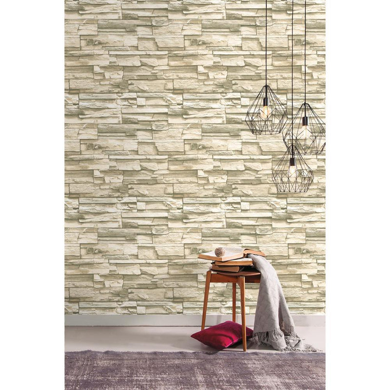 media image for Flat Stone Peel & Stick Wallpaper in Grey by RoomMates for York Wallcoverings 284