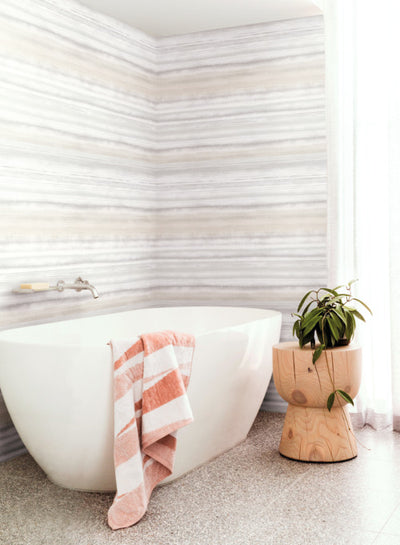 product image for Fleeting Horizon Stripe Wallpaper in Tan from the Impressionist Collection by York Wallcoverings 41