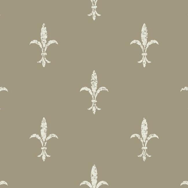 media image for Fleur De Lis Wallpaper in Glint and Cream from the Ronald Redding 24 Karat Collection by York Wallcoverings 215