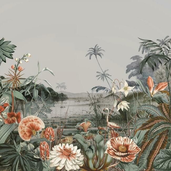 media image for Floating Gardens Wall Mural in Grey from the Murals Resource Library by York Wallcoverings 281