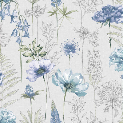 product image of sample floral sketch blue wallpaper from the capsule collection by graham brown 1 546