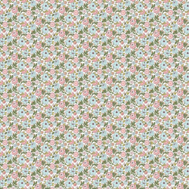 media image for sample floral ditzy vine peel stick wallpaper in blue multi by roommates for york wallcoverings 1 225