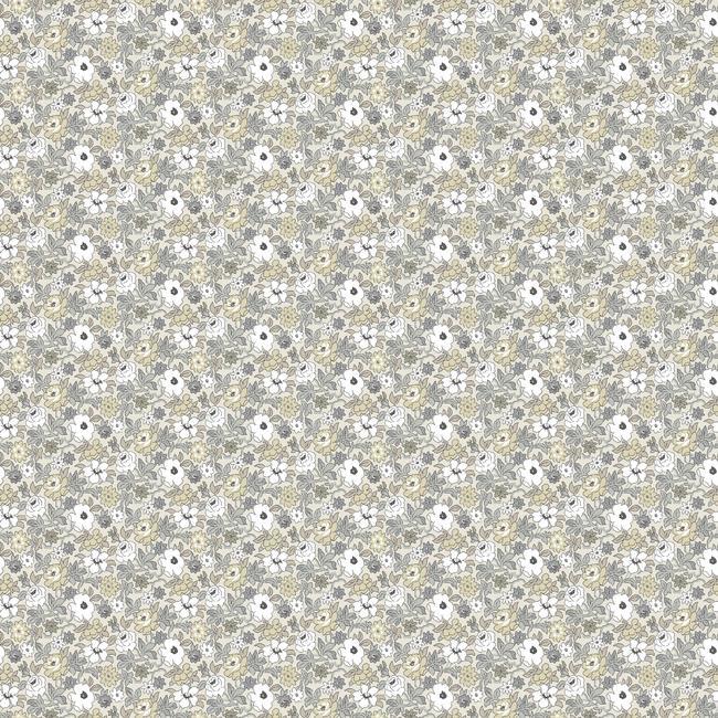 media image for sample floral ditzy vine peel stick wallpaper in grey by roommates for york wallcoverings 1 222