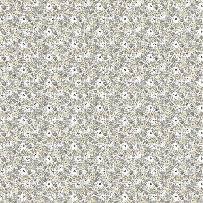 media image for sample floral ditzy vine peel stick wallpaper in grey by roommates for york wallcoverings 1 242