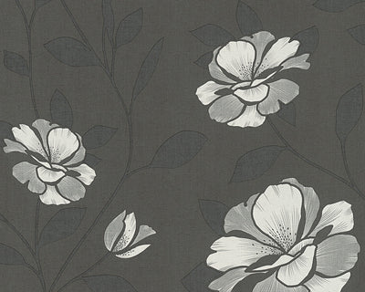 product image for Floral Nature Wallpaper in Grey and Black design by BD Wall 61