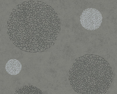 product image for Floral Roundel Wallpaper in Grey design by BD Wall 4