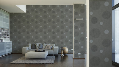 product image for Floral Roundel Wallpaper in Grey design by BD Wall 92