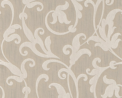 product image of sample floral scrollwork wallpaper in beige design by bd wall 1 562
