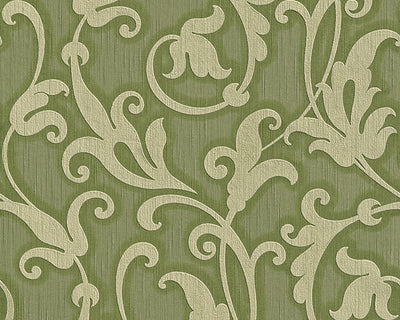 product image for Floral Scrollwork Wallpaper in Green design by BD Wall 72