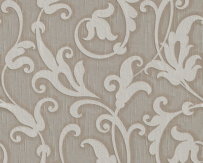 product image for Floral Scrollwork Wallpaper in Grey and Neutrals design by BD Wall 86
