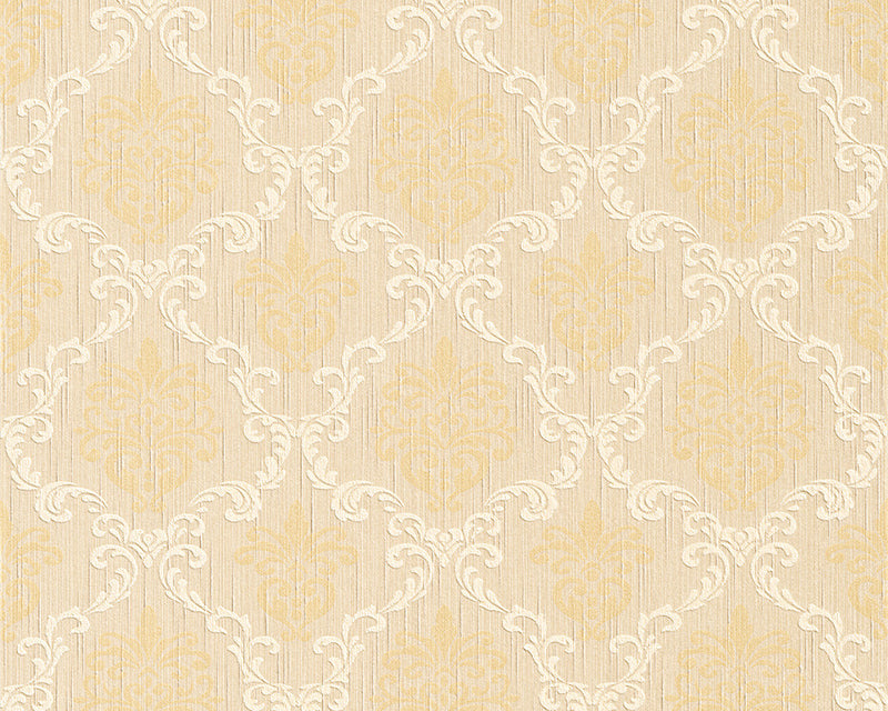 media image for sample floral trellis wallpaper in beige and yellows design by bd wall 1 25
