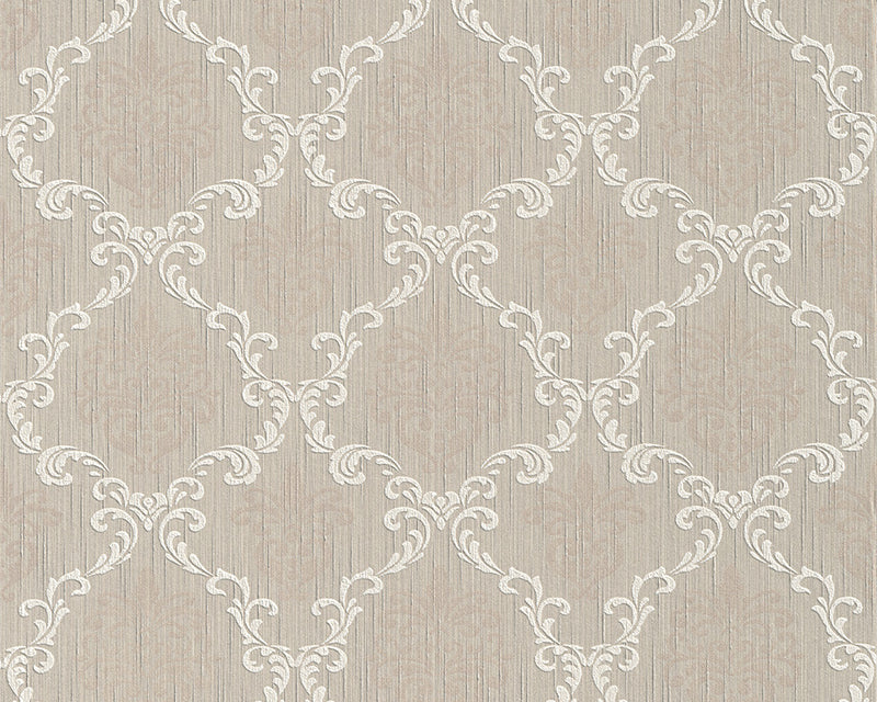 media image for Floral Trellis Wallpaper in Beige design by BD Wall 270