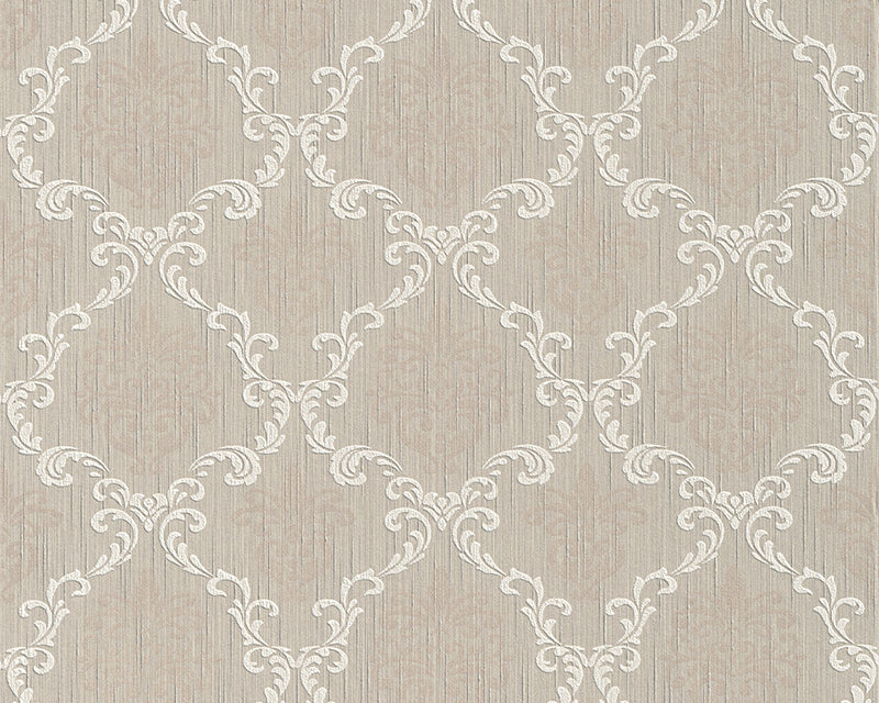 media image for sample floral trellis wallpaper in beige design by bd wall 1 274