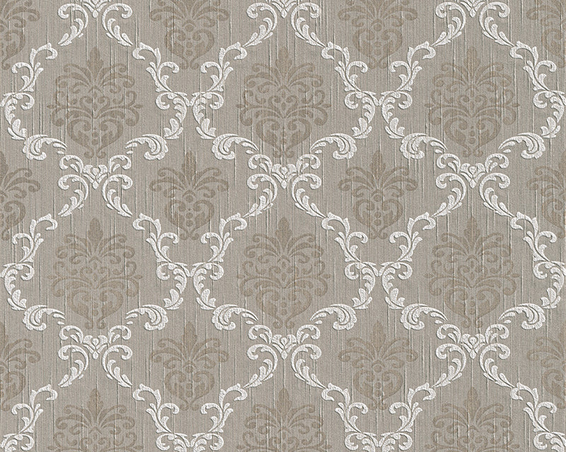 media image for sample floral trellis wallpaper in grey and beige design by bd wall 1 253