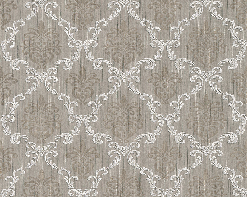 media image for Floral Trellis Wallpaper in Grey and Beige design by BD Wall 261