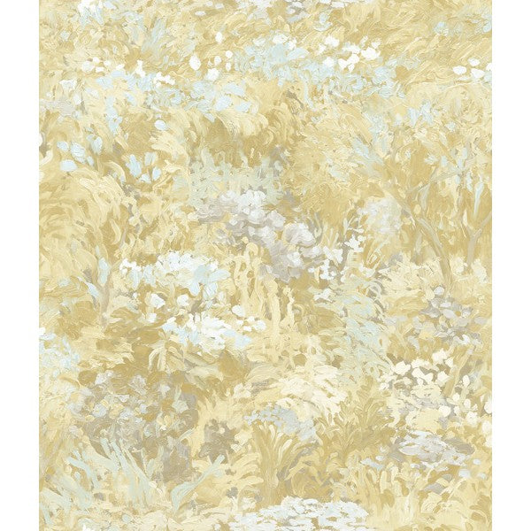 media image for Floral Wallpaper in Off-White and Yellow from the French Impressionist Collection by Seabrook Wallcoverings 249