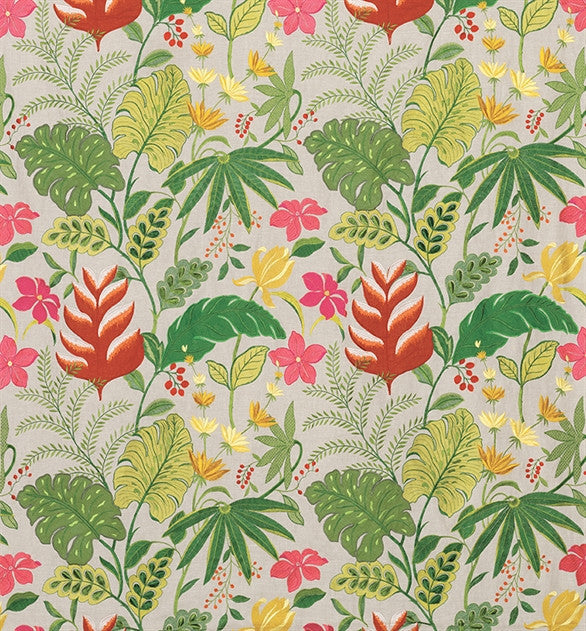 media image for Floridita Fabric in Grass, Kiwi, and Linen by Matthew Williamson for Osborne & Little 225