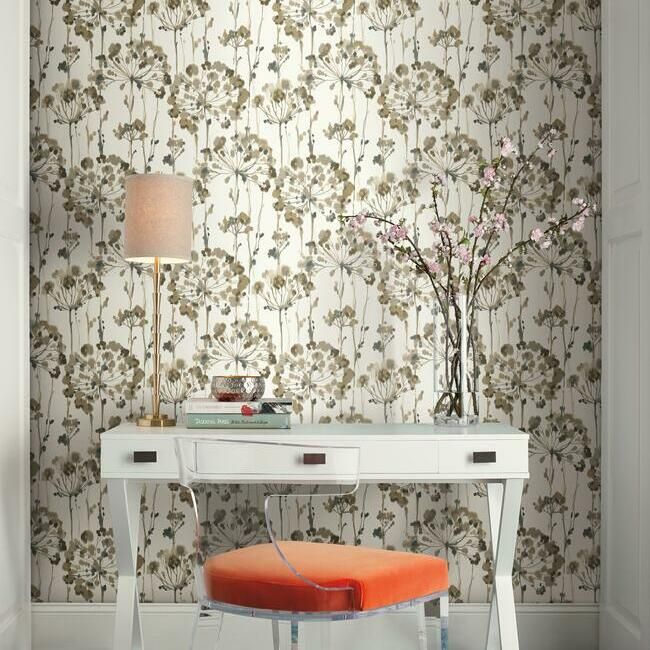 media image for Flourish Peel & Stick Wallpaper in Neutral by York Wallcoverings 232