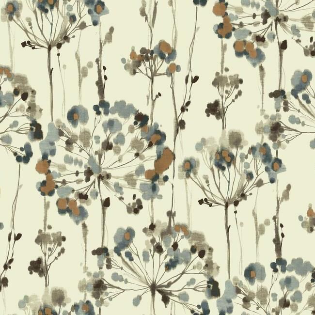 media image for Flourish Peel & Stick Wallpaper in Teal by York Wallcoverings 277