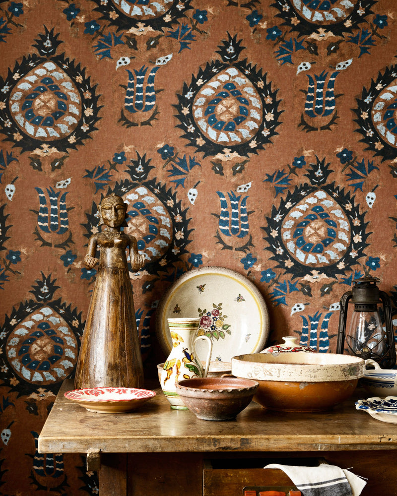 media image for Flourish Wallpaper in Sienna from the Transylvanian Roots Collection by Mind the Gap 259