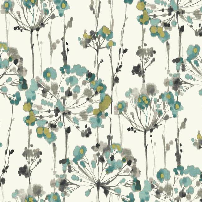 media image for sample flourish wallpaper in blue design by candice olson for york wallcoverings 1 21
